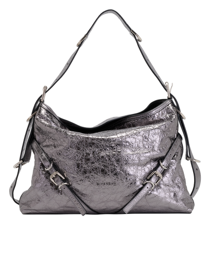 Medium Voyou, &pound;450, Handbags, Silver, Leather, Front view
